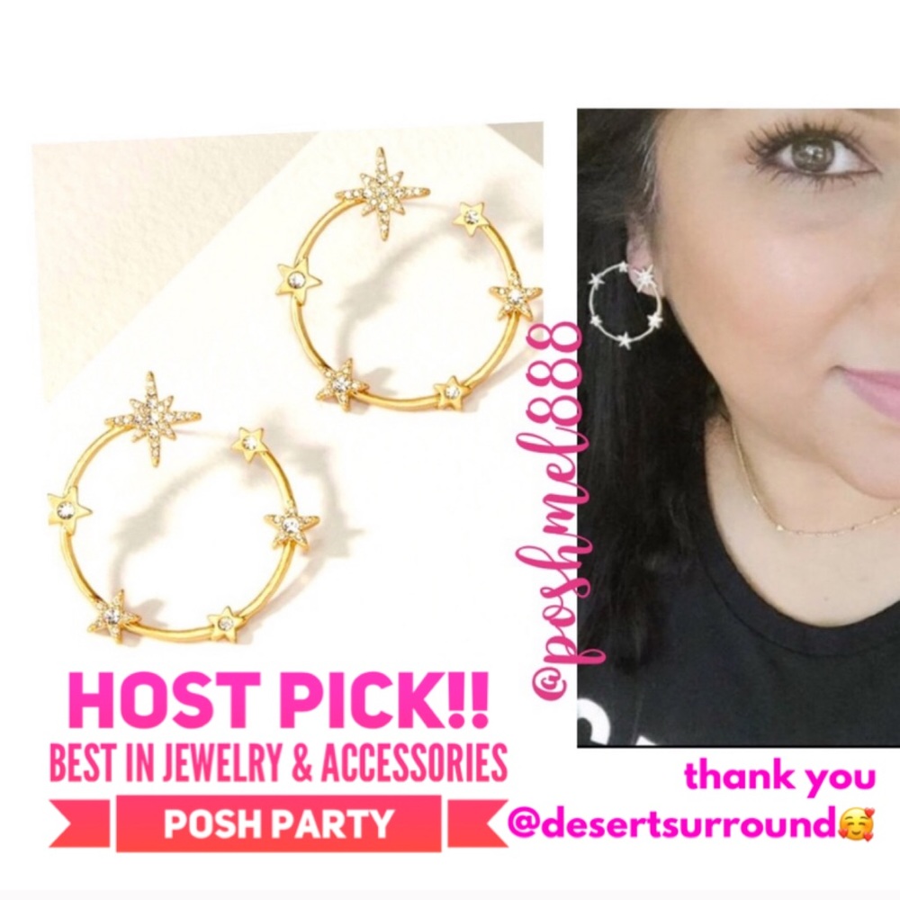 Stella & Dot | Pavé Dainty Hoop Gold⭐️💫Starstruck Bypass Huggie Earrings